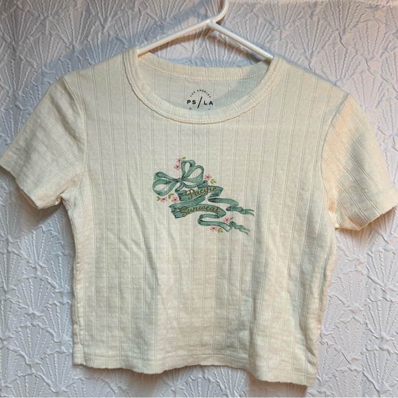 Pacific Sunwear Small Ribbon Pointelle T-shirt - Picture 5 of 8